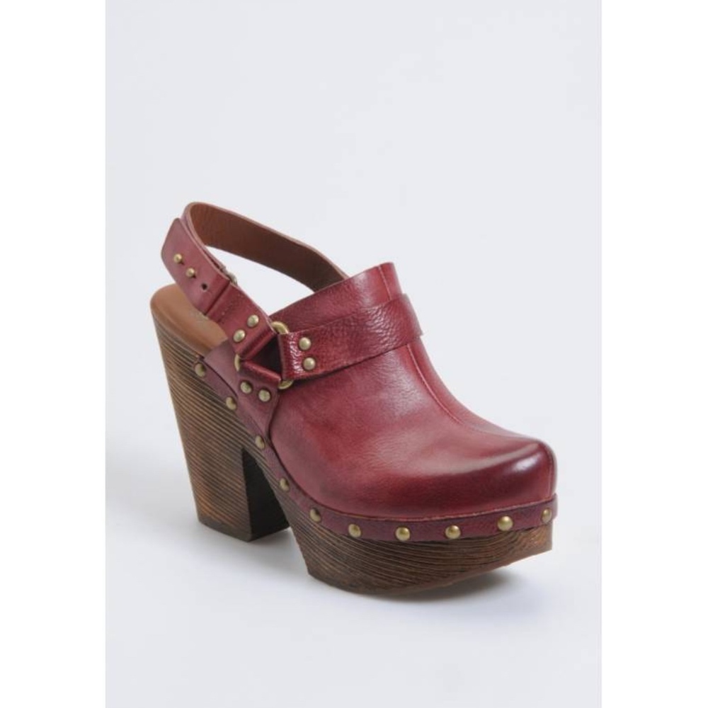 Kork-Ease Carmella Clog Red Leather Size 9